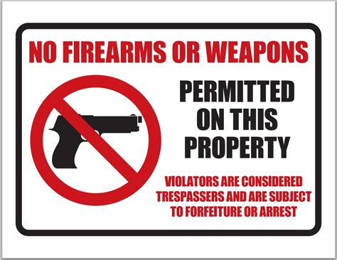 Printable No Weapons Sign